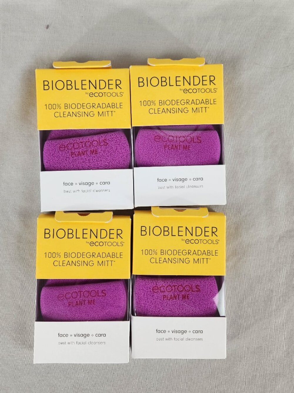 Lot Of 4 Bioblender By Ecotools 100% Biodegradable Cleansing Mitts New